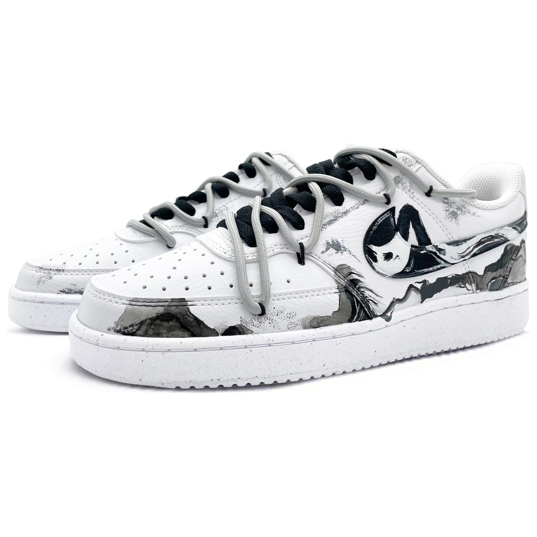 Shop Zapatillas Nike Court Vision 1 'Paisaje en Tinta Negra y Blanca' DH2987-101（Team332-男款苍山墨韵）