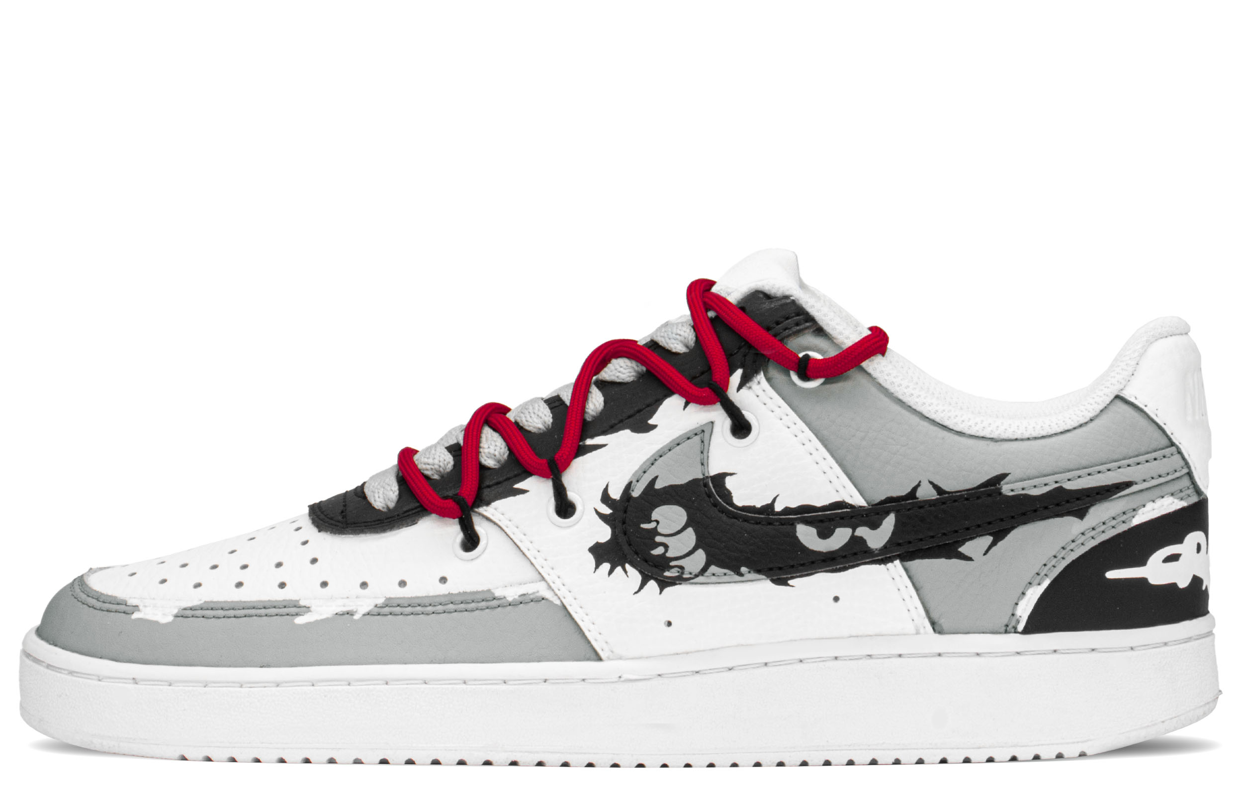 [Custom Shoes] Nike Court Vision 1 'Black White Distressed'