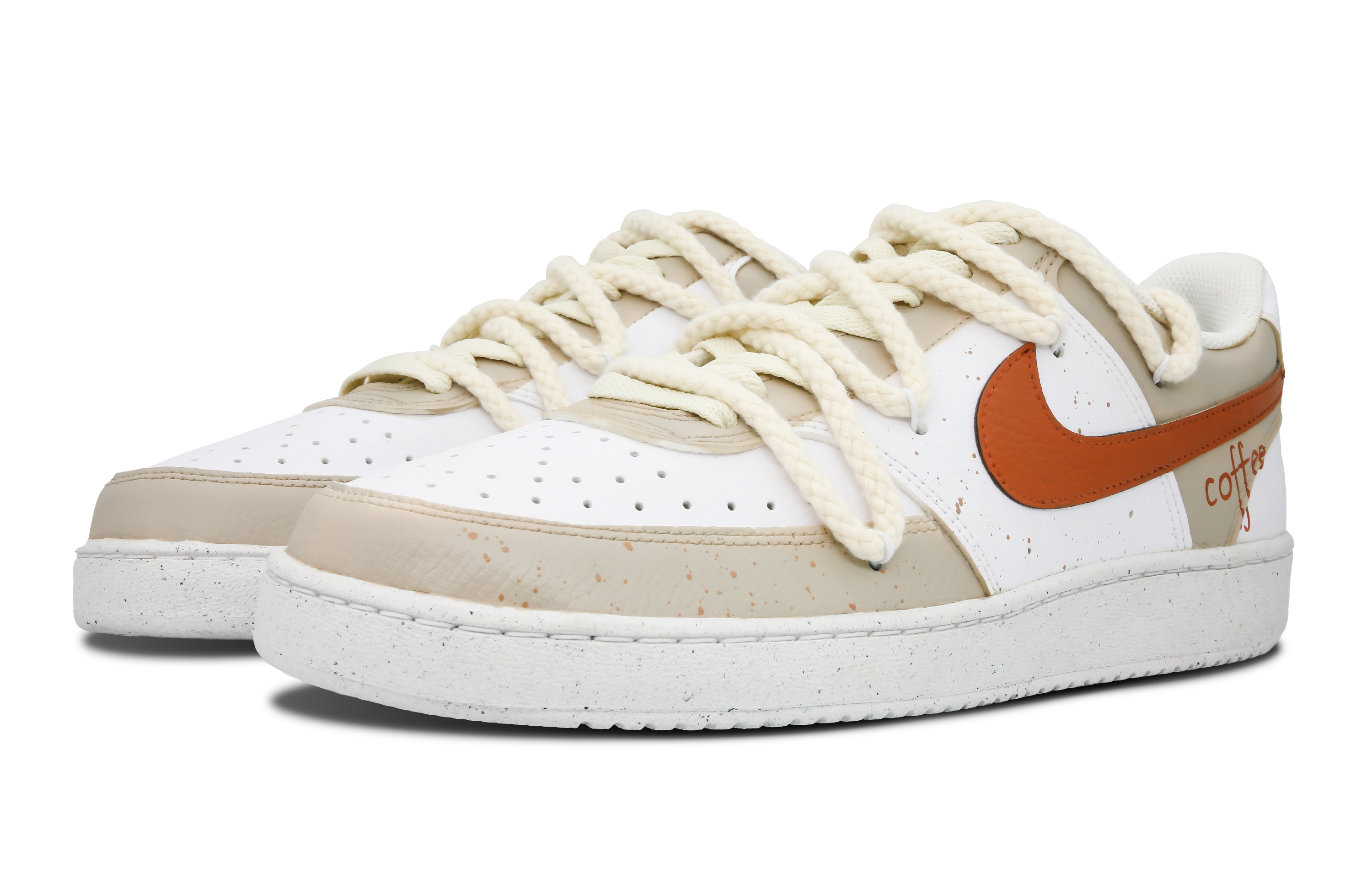 Shop [Zapatillas Personalizadas] Nike Court Vision 1 'Caramel Latte' DH2987-101(Team7-男款焦糖拿铁S-BOX)