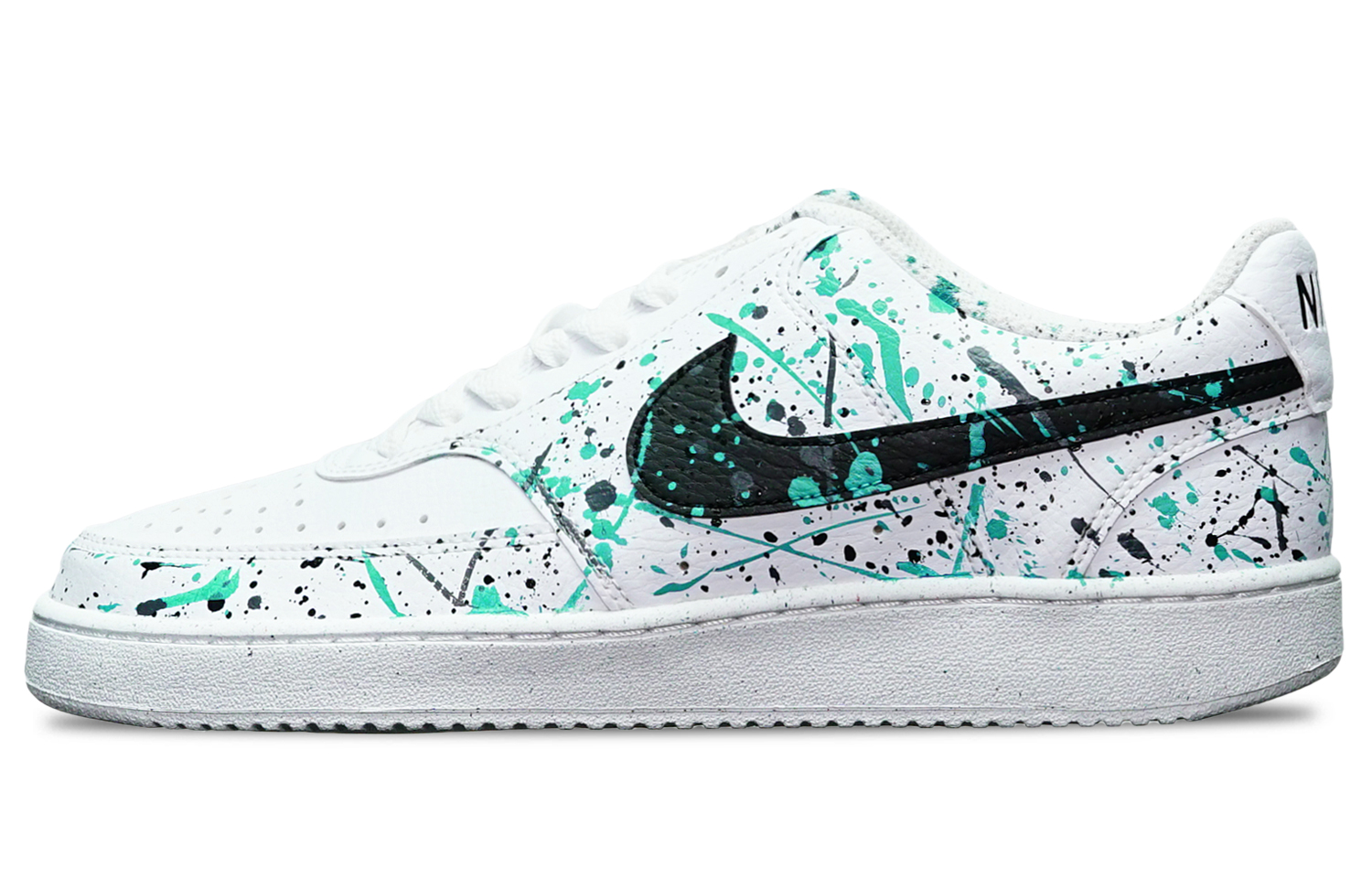 Buy 나이키 커스텀 코트 비전 '먹물 스플래시' (검/흰/녹) DH2987-101(TeamT-中国风泼墨黑白绿)