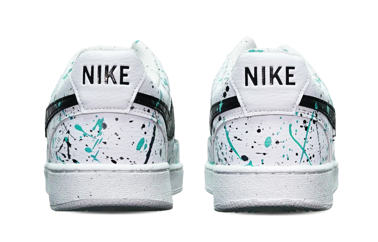 Shop 나이키 커스텀 코트 비전 '먹물 스플래시' (검/흰/녹) DH2987-101(TeamT-中国风泼墨黑白绿)