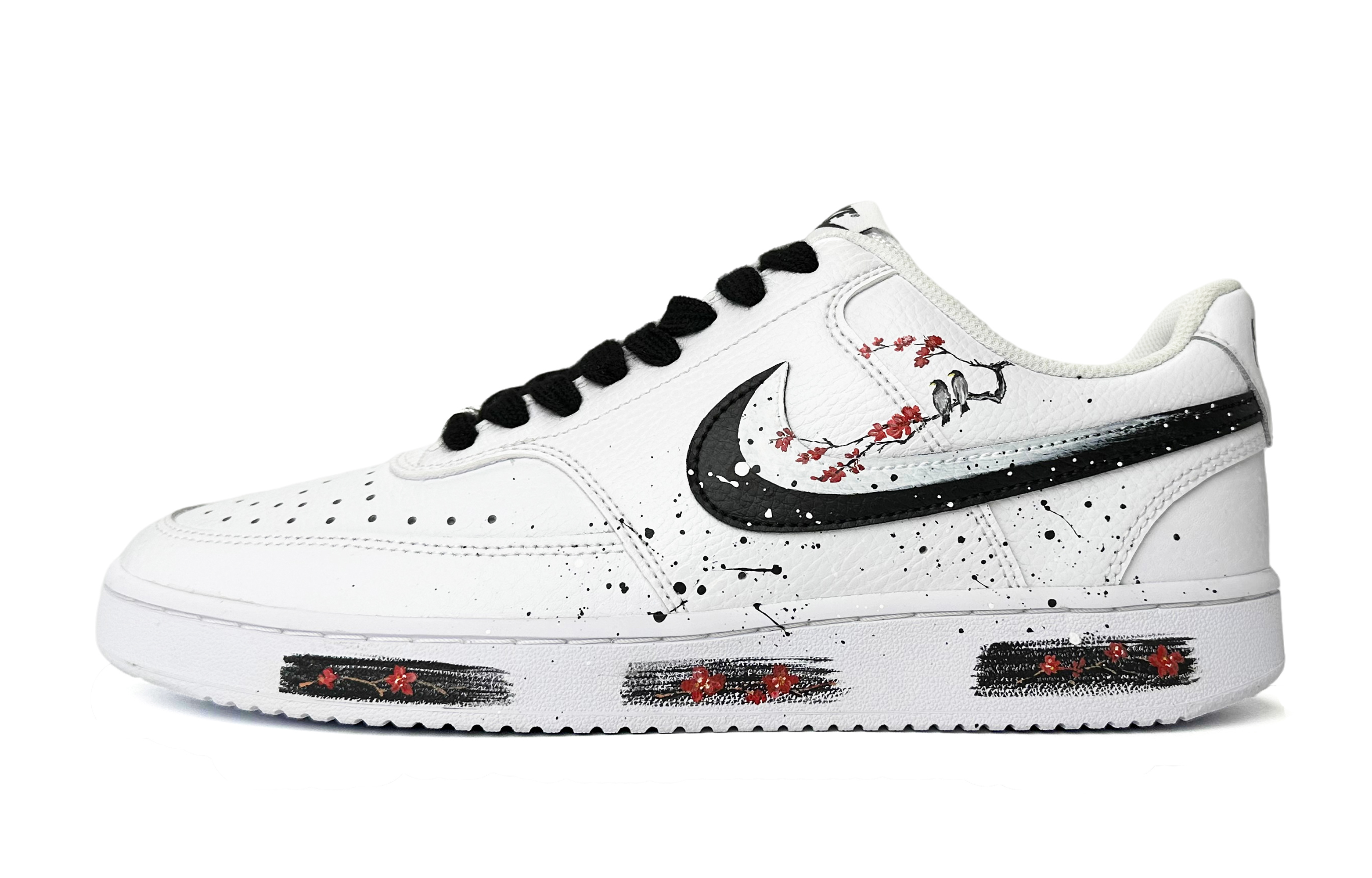 [Custom Shoes] Nike Court Vision 1 'Chinese New Year Hand-Painted White Black Red'