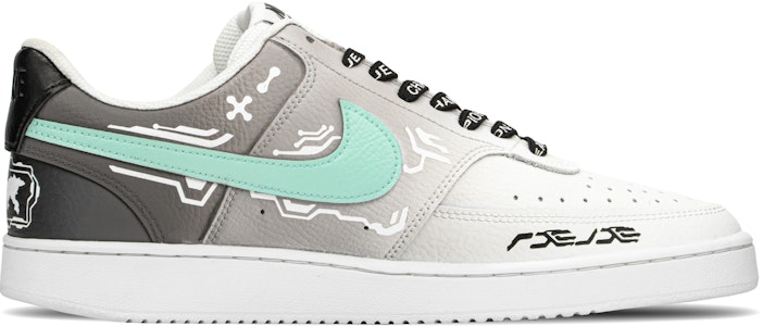 나이키 커스텀 슈즈: 사이버펑크 블랙 그레이 코트 비전 1 CD5463-101(TeamA-赛博数码S-BOX) Order 나이키 커스텀 슈즈: 사이버펑크 블랙 그레이 코트 비전 1 CD5463-101(TeamA-赛博数码S-BOX)