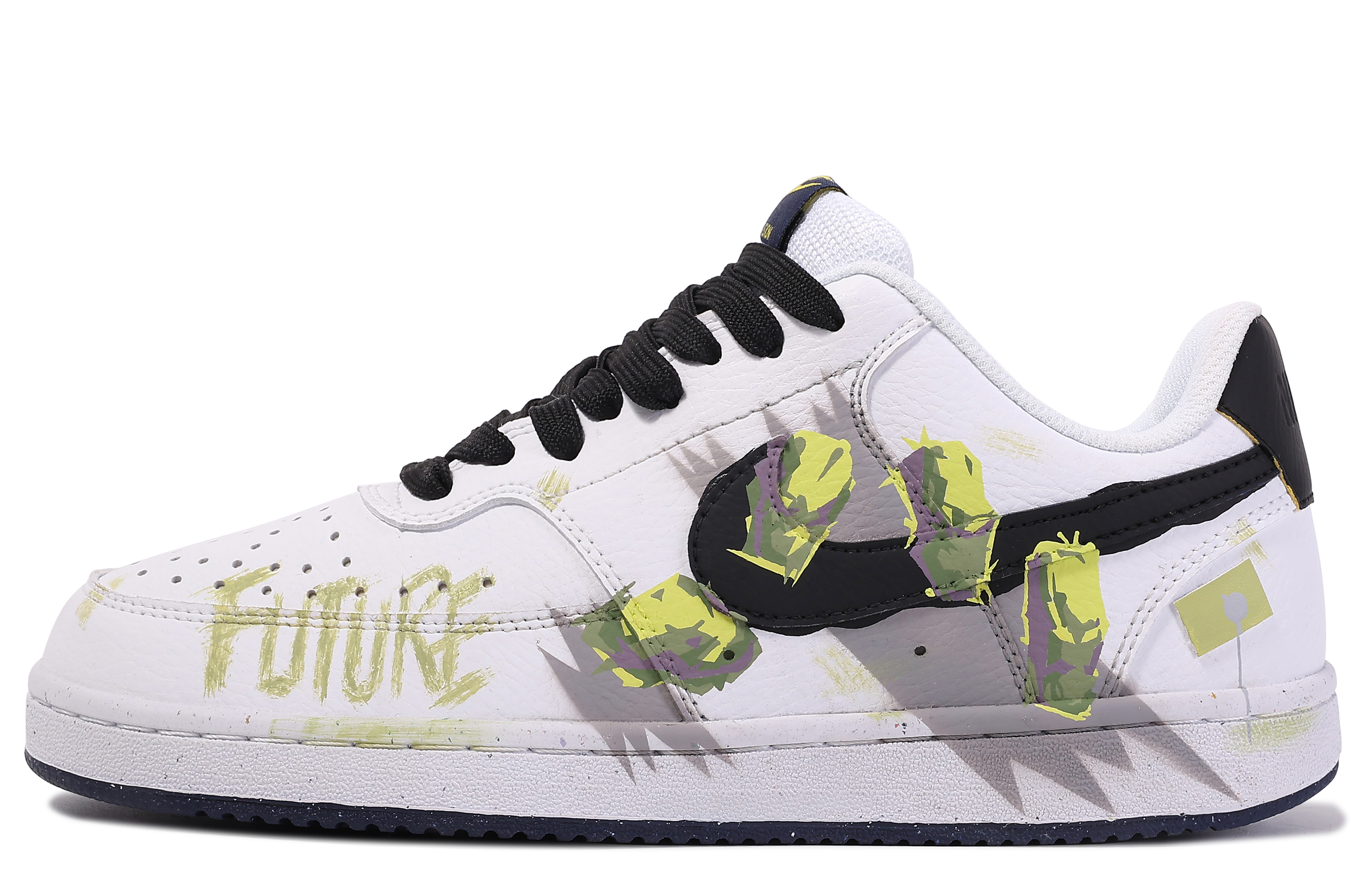 [Custom Shoes] Nike Court Vision 1 'Da Vinci Binary Future Graffiti White Green'