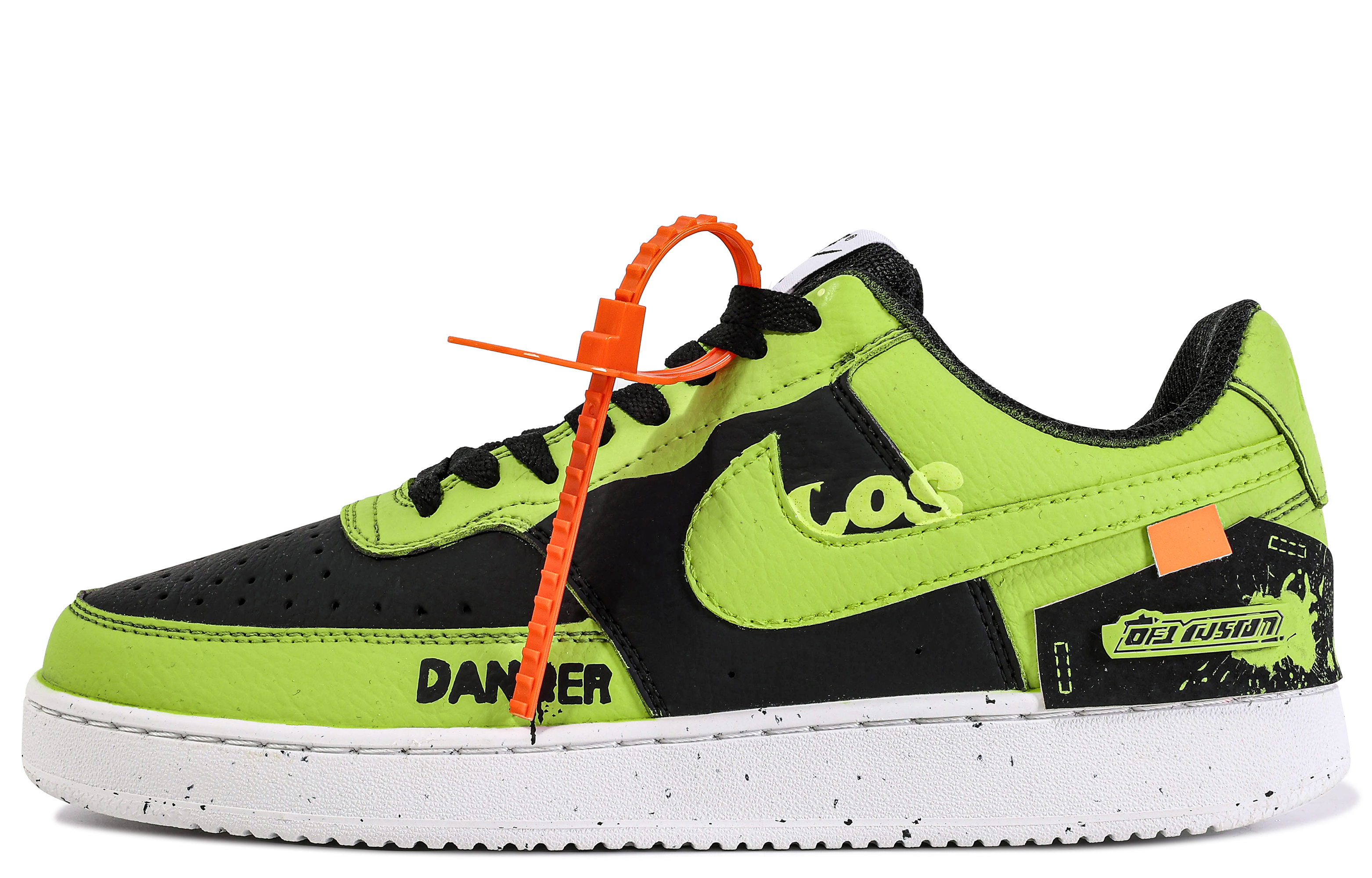 Order [Zapatos Personalizados] Nike Court Vision 1 'Da Vinci Graffiti Verde Negro' DH2987-001-450508