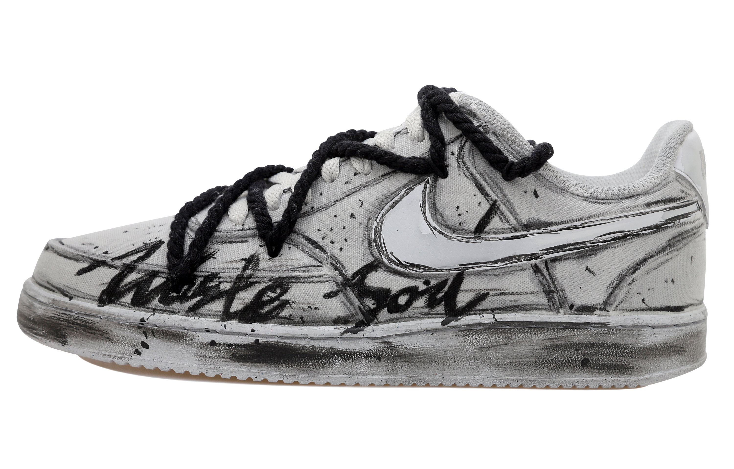 [Custom Shoes] Nike Court Vision 1 'Deconstructed Splatter - Industrial Hemp'