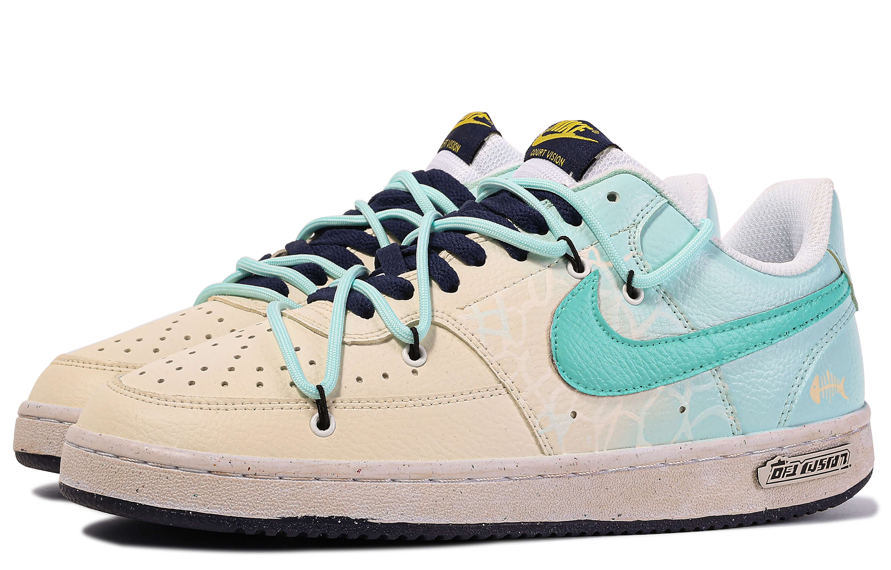 Shop 【訂製球鞋】Nike Court Vision 1 達文西訂製 禮盒 深海寂靜 簡約 百搭 舒適 低筒 板鞋 男款 藍白