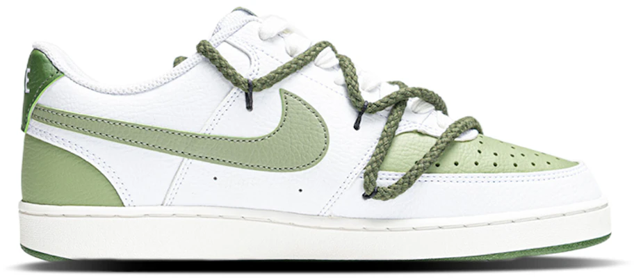 【訂製球鞋】Nike Court Vision 1 電力小子 電池 防滑耐磨 不脫色 低筒 板鞋 男女同款 白綠 Order 【訂製球鞋】Nike Court Vision 1 電力小子 電池 防滑耐磨 不脫色 低筒 板鞋 男女同款 白綠