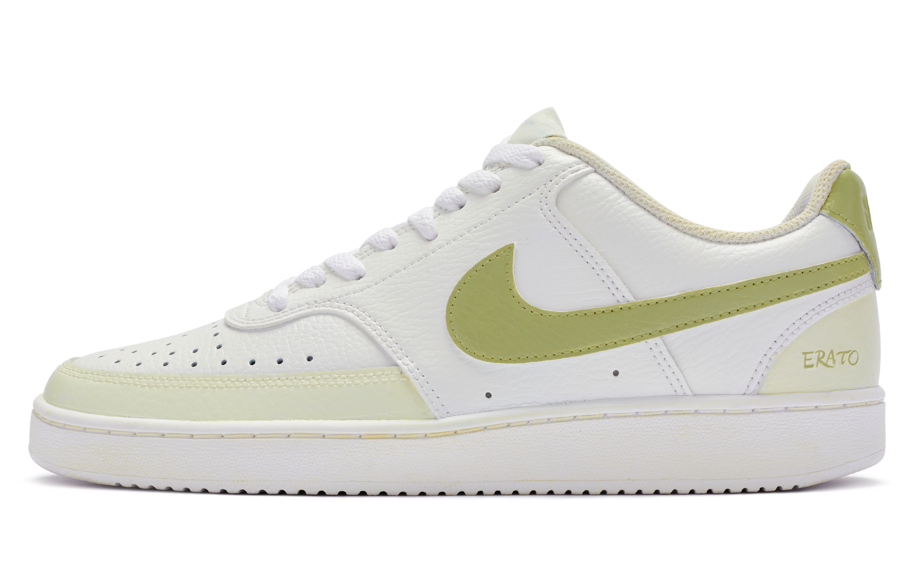 [Custom Shoes] Nike Court Vision 1 'Erato Renaissance Hand-Painted White-Green-Yellow'