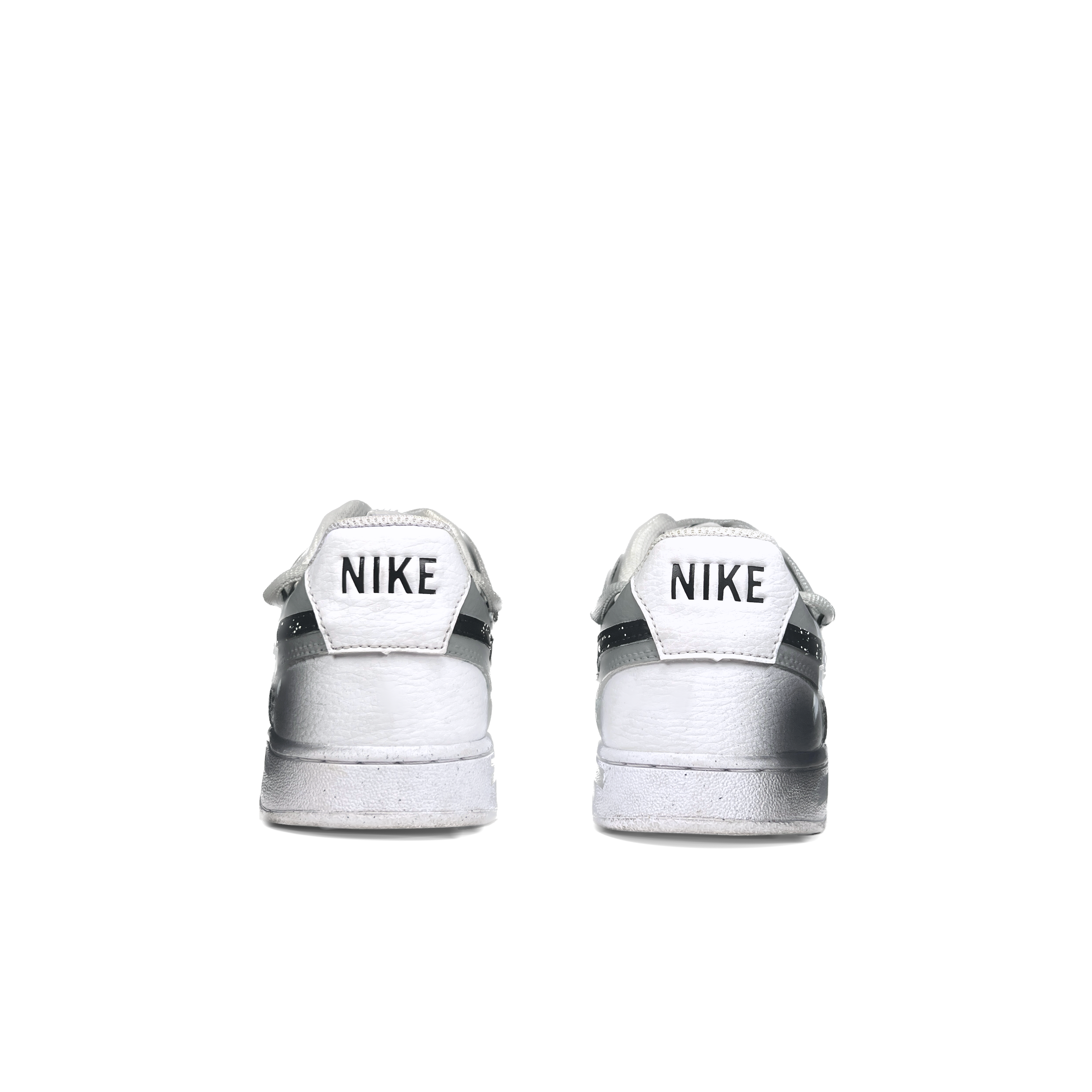 Purchase 【訂製球鞋】 Nike Court Vision 1 機械魔靈 黑白禁區 哥特風 做舊 復古 漸變 塗鴉 防滑抗震耐磨 低筒 板鞋 男款 白黑