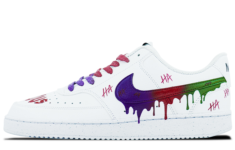 [Custom Shoes] Nike Court Vision 1 'Graffiti April Fools Joker Red Purple Green'