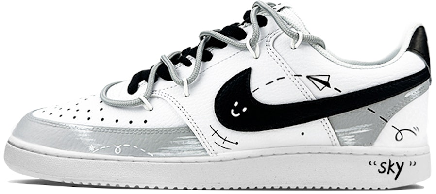 나이키 커스텀 코트 비전 1 '그라피티 블랙 화이트 그레이' CD5463-101(Team47-男款court飞机) Buy 나이키 커스텀 코트 비전 1 '그라피티 블랙 화이트 그레이' CD5463-101(Team47-男款court飞机)