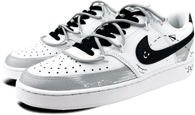 나이키 커스텀 코트 비전 1 '그라피티 블랙 화이트 그레이' CD5463-101(Team47-男款court飞机) Lookbook 나이키 커스텀 코트 비전 1 '그라피티 블랙 화이트 그레이' CD5463-101(Team47-男款court飞机)