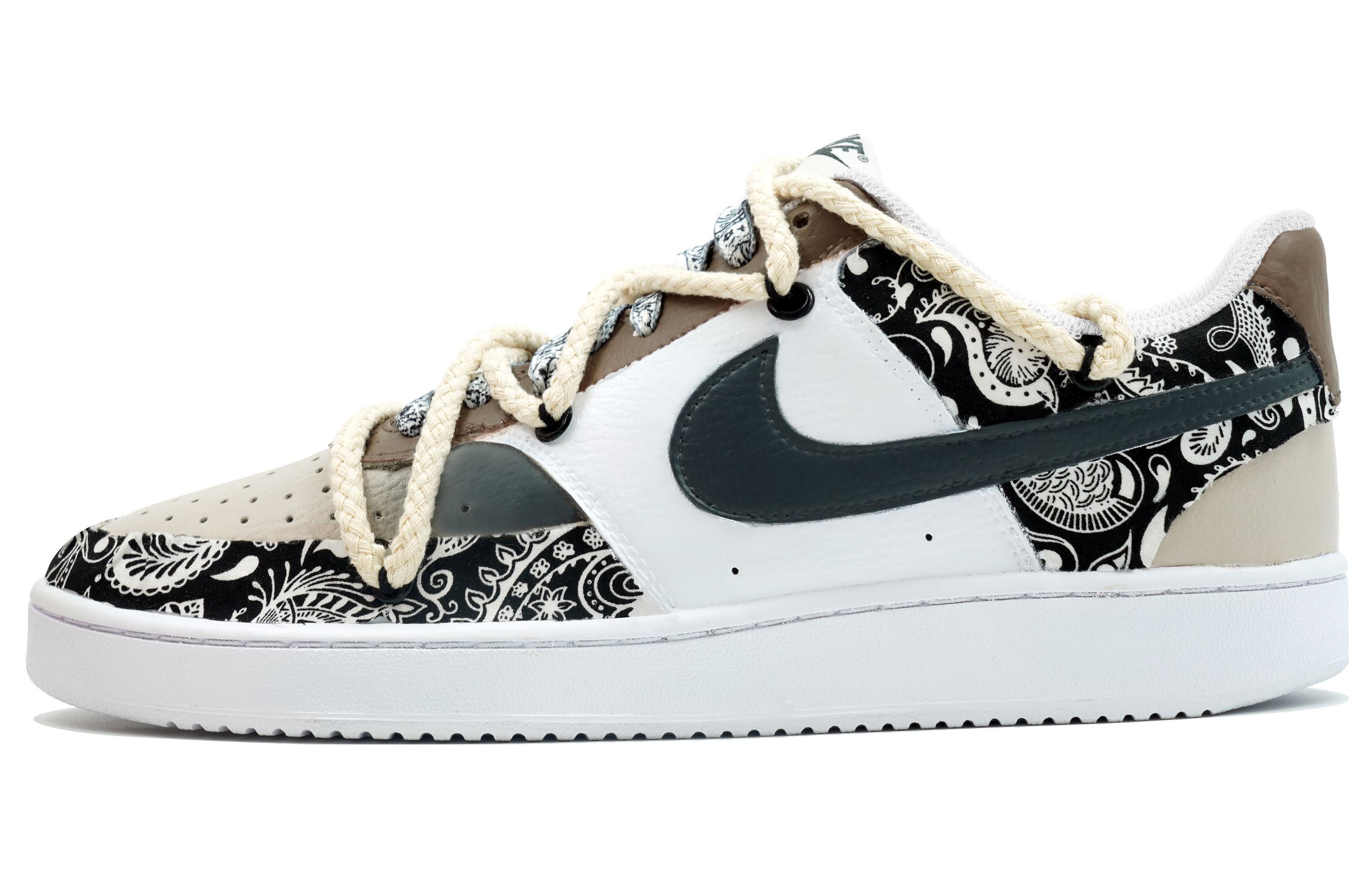 Buy 【訂製球鞋】 Nike Court Vision 1 萬花環  塗鴉 街頭復古 繡布 解構腰果 百搭流行 休閒 舒適 時尚 低筒 帆布鞋 男款 白棕