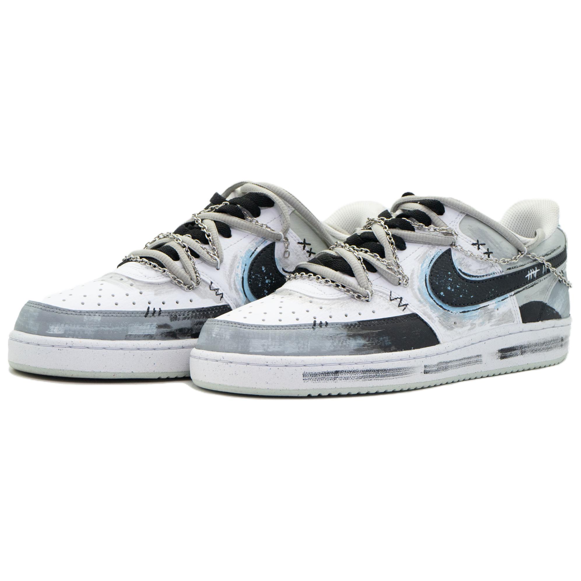 Shop [Kasut Custom] Nike Court Vision 1 'Bayang Grafiti' DH2987-110（Team197-019）