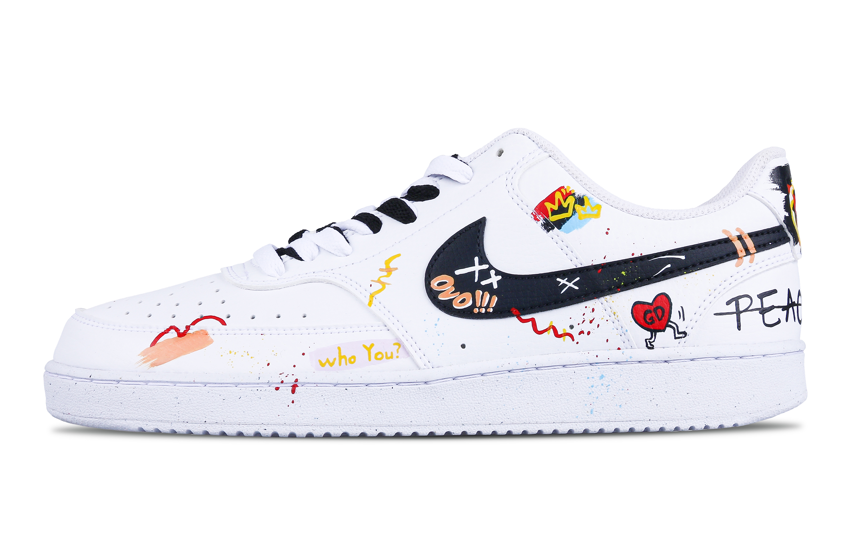 [Custom Shoes] Nike Court Vision 1 'Graffiti White'
