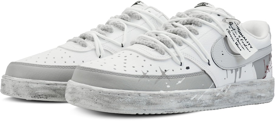 나이키 코트 비전 1 '회색 흰색 고딕 그래피티' (custom) DH2987-101(Team128-静默讯号) Lookbook 나이키 코트 비전 1 '회색 흰색 고딕 그래피티' (custom) DH2987-101(Team128-静默讯号)