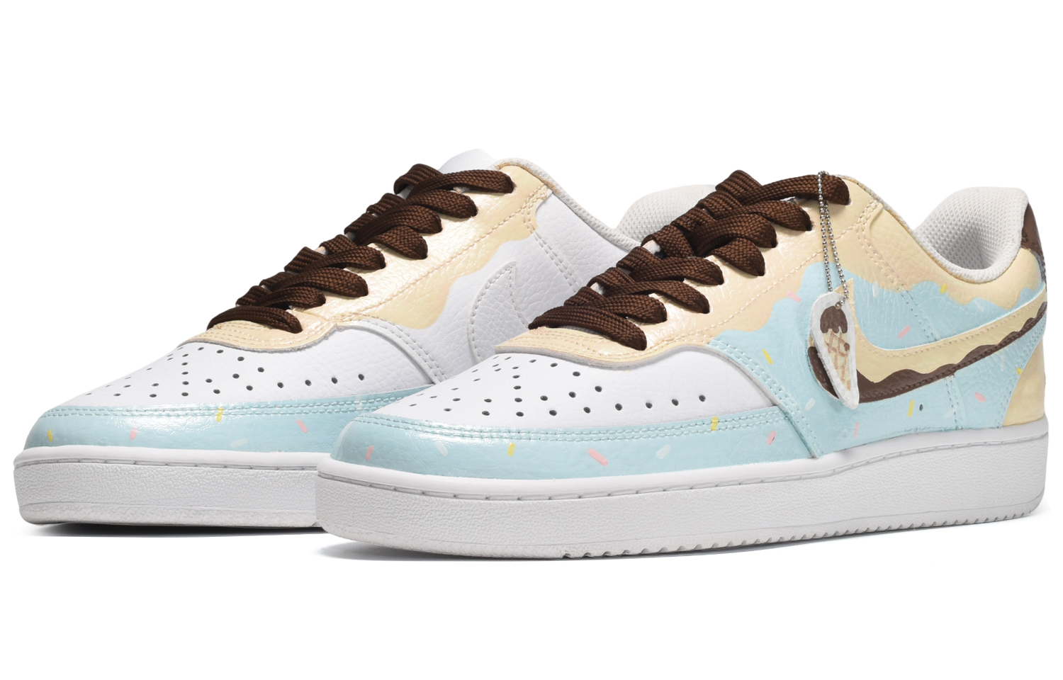 [Custom Shoes] Nike Court Vision 1 'Ice Cream Yellow White Blue' 圖 3