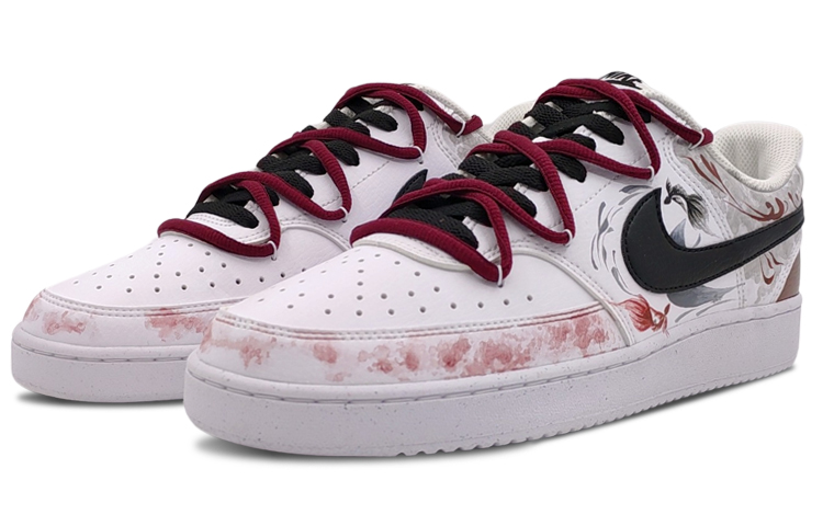 [Custom Shoes] Nike Court Vision 1 'Ink-Wash Black White Red' 圖 4