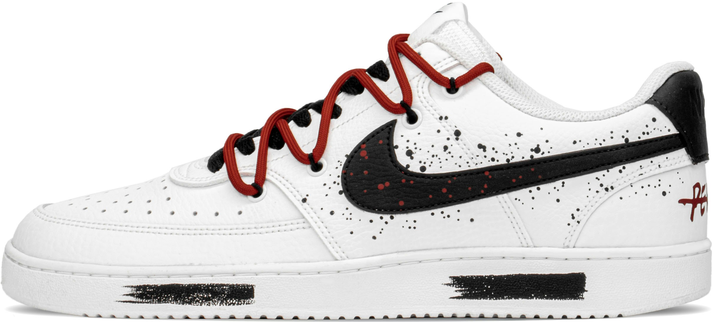 custom-shoes-nike-court-vision-1-ink-graffiti-white-black-red