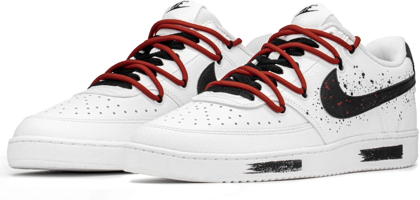 【定制鞋款】耐克Court Vision 1“墨水涂鸦白黑红” CD5463-101(TeamA-CV男泼墨涂鸦S-BOX) Lookbook 【定制鞋款】耐克Court Vision 1“墨水涂鸦白黑红” CD5463-101(TeamA-CV男泼墨涂鸦S-BOX)