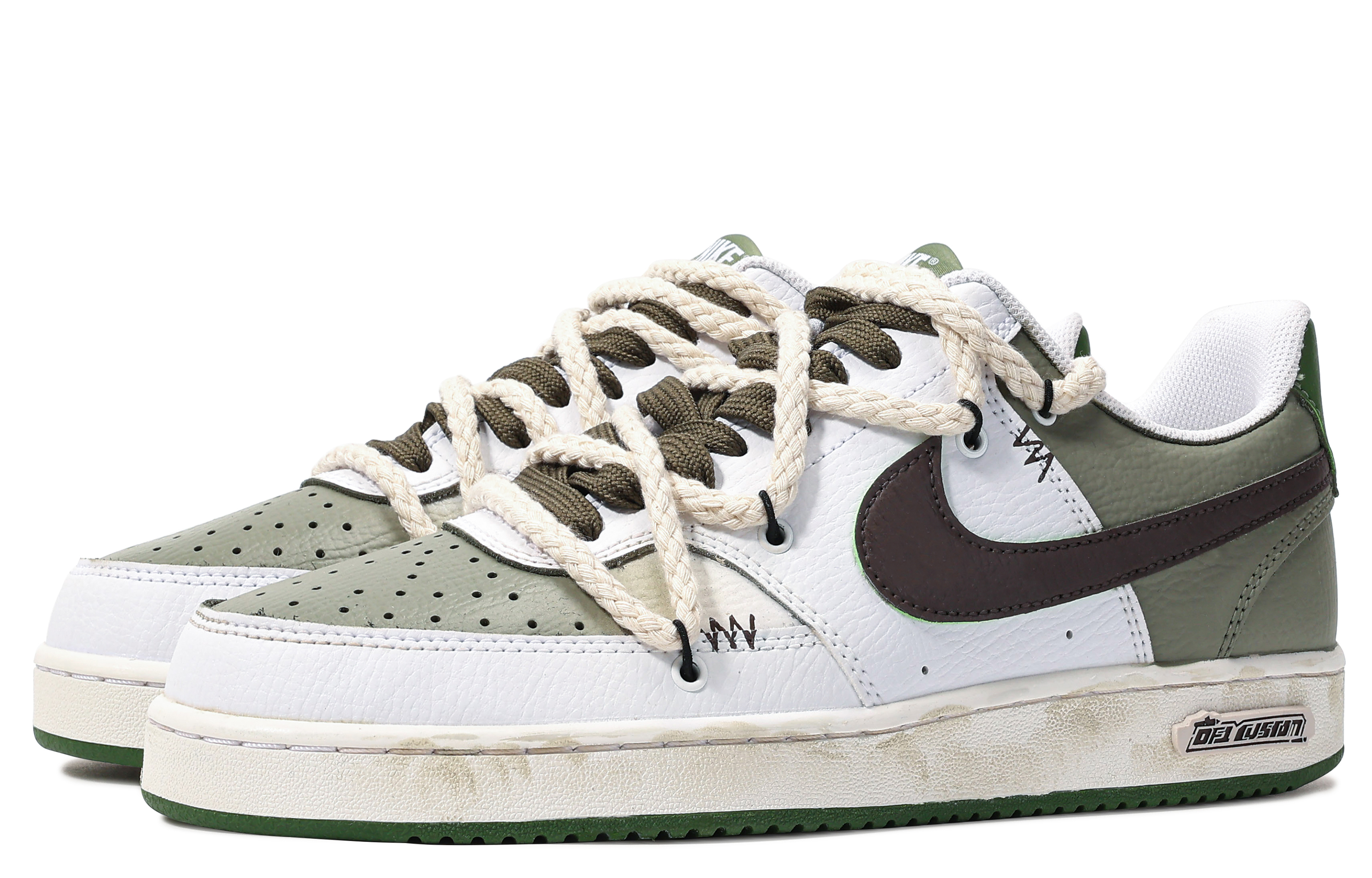 Shop [Zapatillas Personalizadas] Nike Court Vision 1 'Graffiti de Jungla Cruise' FJ5480-100(TeamM-丛林奇航)