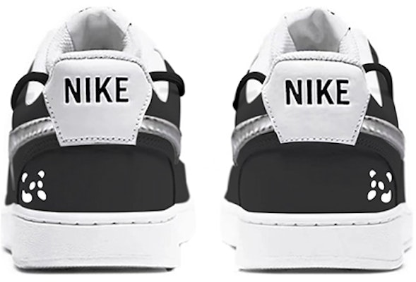 【定制球鞋】 Nike Court Vision 1 搗蛋 小熊貓 解構綁帶 簡約工業風 低幫 板鞋 男款 黑白 Shop 【定制球鞋】 Nike Court Vision 1 搗蛋 小熊貓 解構綁帶 簡約工業風 低幫 板鞋 男款 黑白