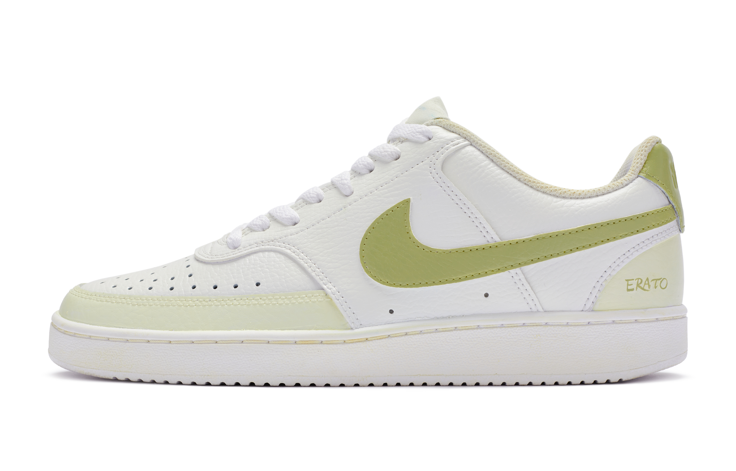 [Custom Shoes] Nike Court Vision 1 'Renaissance Erato Handpainted White-Green-Yellow'