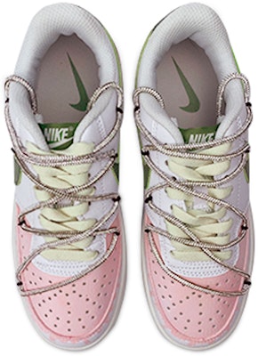 【自訂球鞋】 Nike Court Vision 1 草莓奶茶 結構風 防滑耐磨 低筒 滑板鞋 男女款 白粉綠 Shop 【自訂球鞋】 Nike Court Vision 1 草莓奶茶 結構風 防滑耐磨 低筒 滑板鞋 男女款 白粉綠