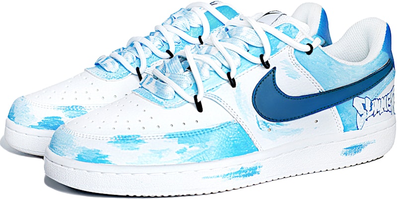 【訂製球鞋】 Nike Court Vision 1 夏日清爽解構鞋帶 皮革 漸變 嘻哈 塗鴉 清新 簡約 防滑耐磨輕便透氣支撐 低筒 板鞋 男款 白藍 Shop 【訂製球鞋】 Nike Court Vision 1 夏日清爽解構鞋帶 皮革 漸變 嘻哈 塗鴉 清新 簡約 防滑耐磨輕便透氣支撐 低筒 板鞋 男款 白藍