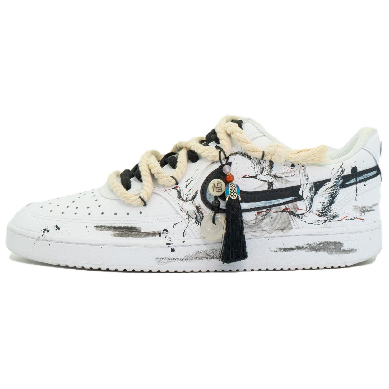 [Custom Shoes] Nike Court Vision 1 'White-Black Ink Wash'