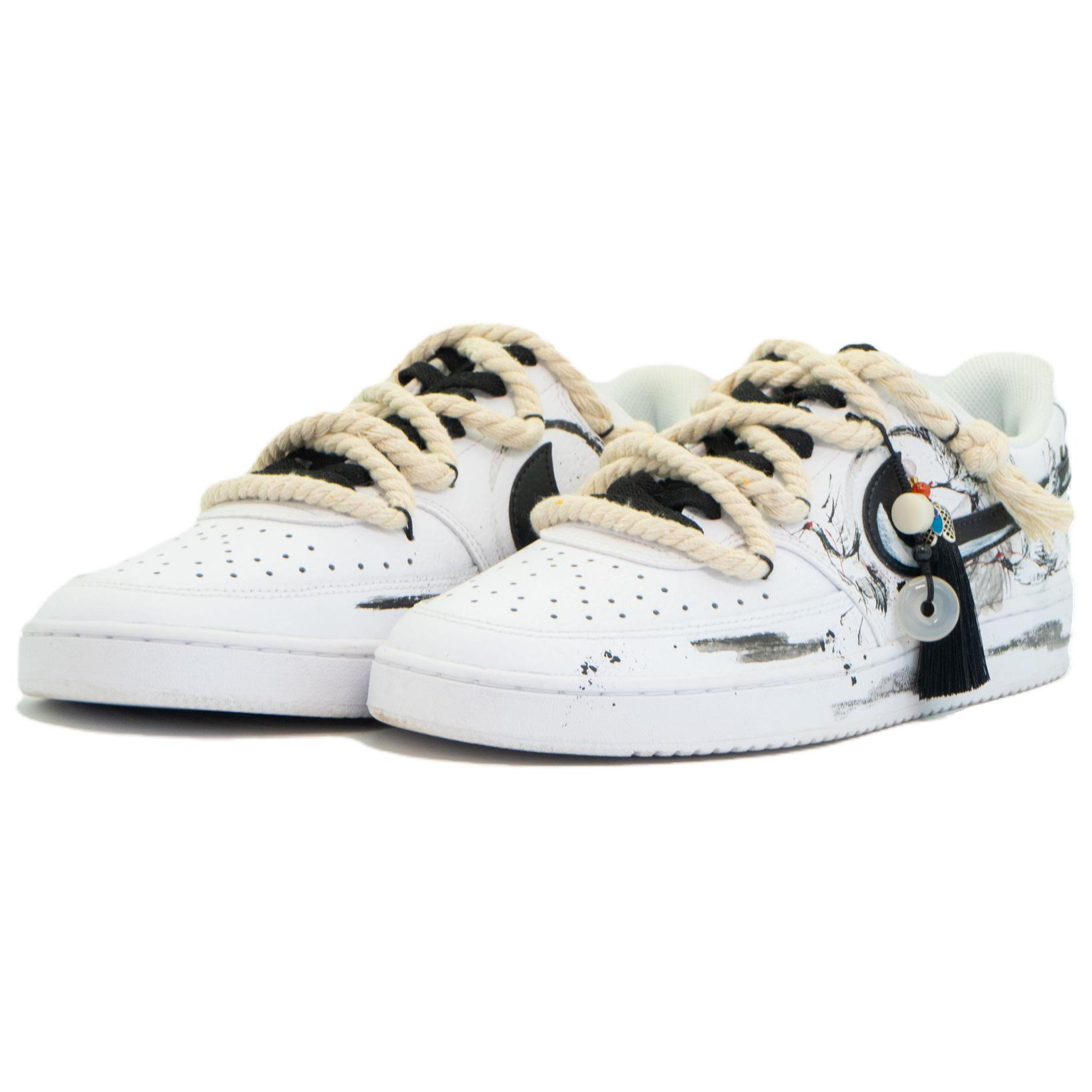 [Custom Shoes] Nike Court Vision 1 'White-Black Ink Wash' 圖 4