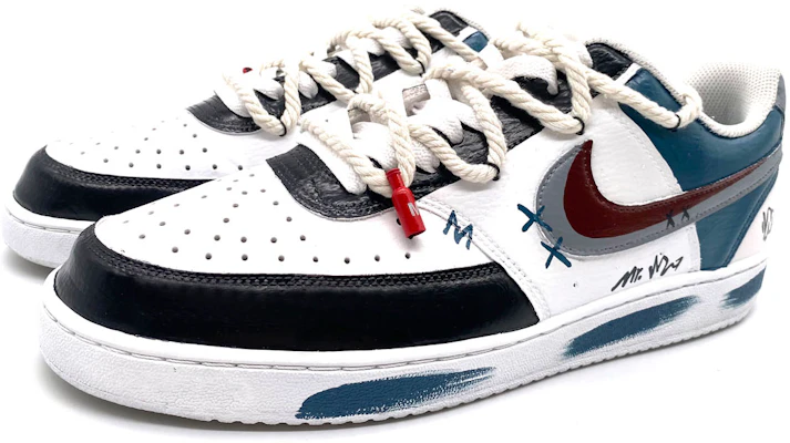 【訂製球鞋】 Nike Court Vision 1 Mis:M 雙鉤 潮流前線 小眾百搭 防滑耐磨 低筒 板鞋 男女款 白色 Shop 【訂製球鞋】 Nike Court Vision 1 Mis:M 雙鉤 潮流前線 小眾百搭 防滑耐磨 低筒 板鞋 男女款 白色