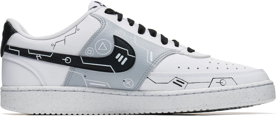 【定制球鞋】 Nike Court Vision 1 野鶴製造 灰電玩 立體按鍵 防滑耐磨 低幫 板鞋 男女同款 Order 【定制球鞋】 Nike Court Vision 1 野鶴製造 灰電玩 立體按鍵 防滑耐磨 低幫 板鞋 男女同款