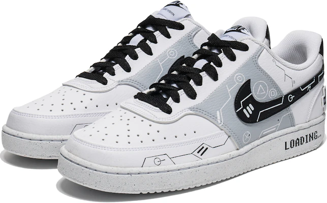 【定制球鞋】 Nike Court Vision 1 野鶴製造 灰電玩 立體按鍵 防滑耐磨 低幫 板鞋 男女同款 Lookbook 【定制球鞋】 Nike Court Vision 1 野鶴製造 灰電玩 立體按鍵 防滑耐磨 低幫 板鞋 男女同款