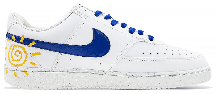 【定制球鞋】Nike Court Vision 1 太陽星星 手繪塗鴉 許願 線條 低幫 板鞋 男款 黃藍 Order 【定制球鞋】Nike Court Vision 1 太陽星星 手繪塗鴉 許願 線條 低幫 板鞋 男款 黃藍