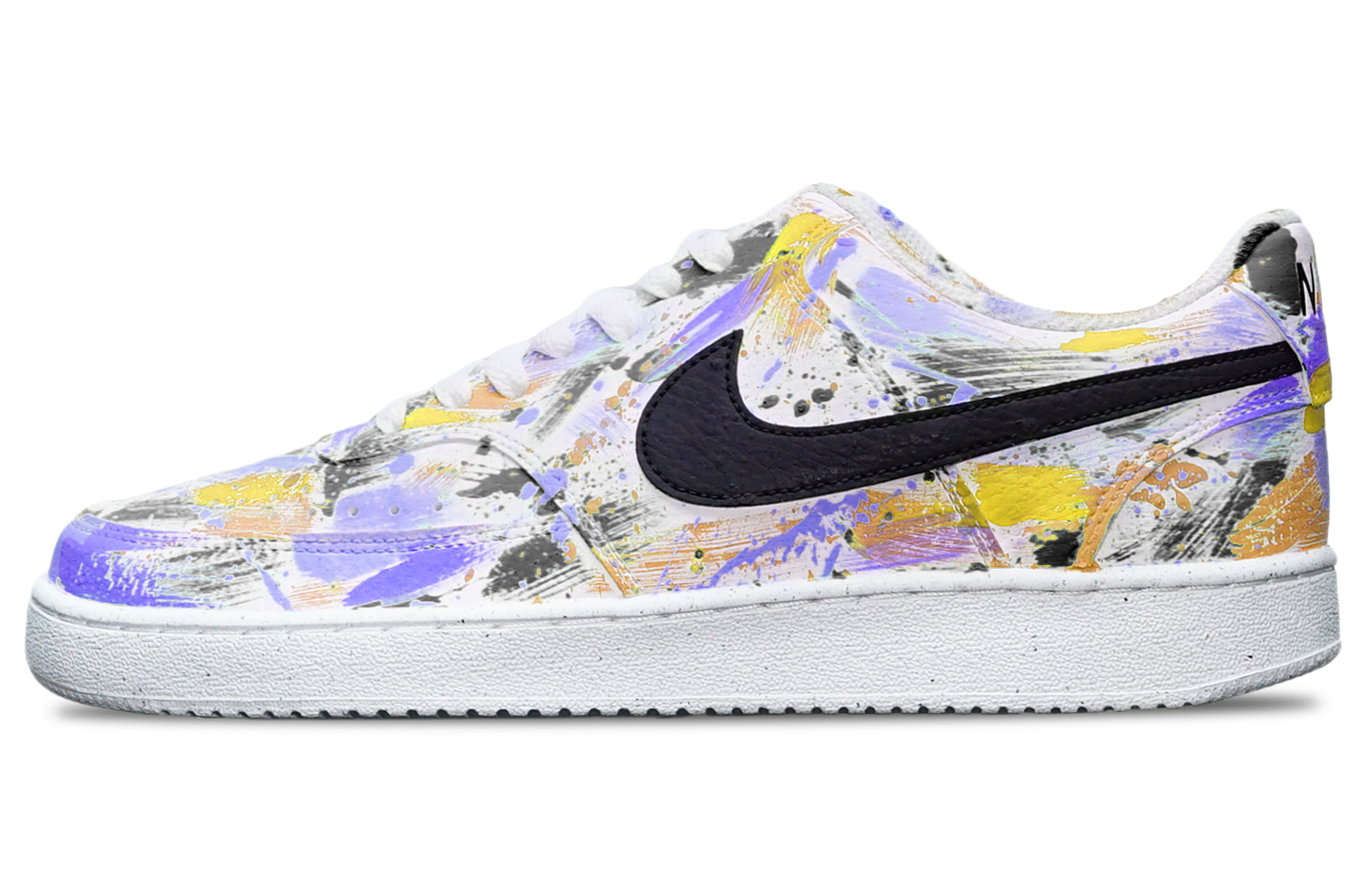 [Custom Shoes] Nike Court Vision 1 Low 'Abstract Graffiti Black Purple Orange'
