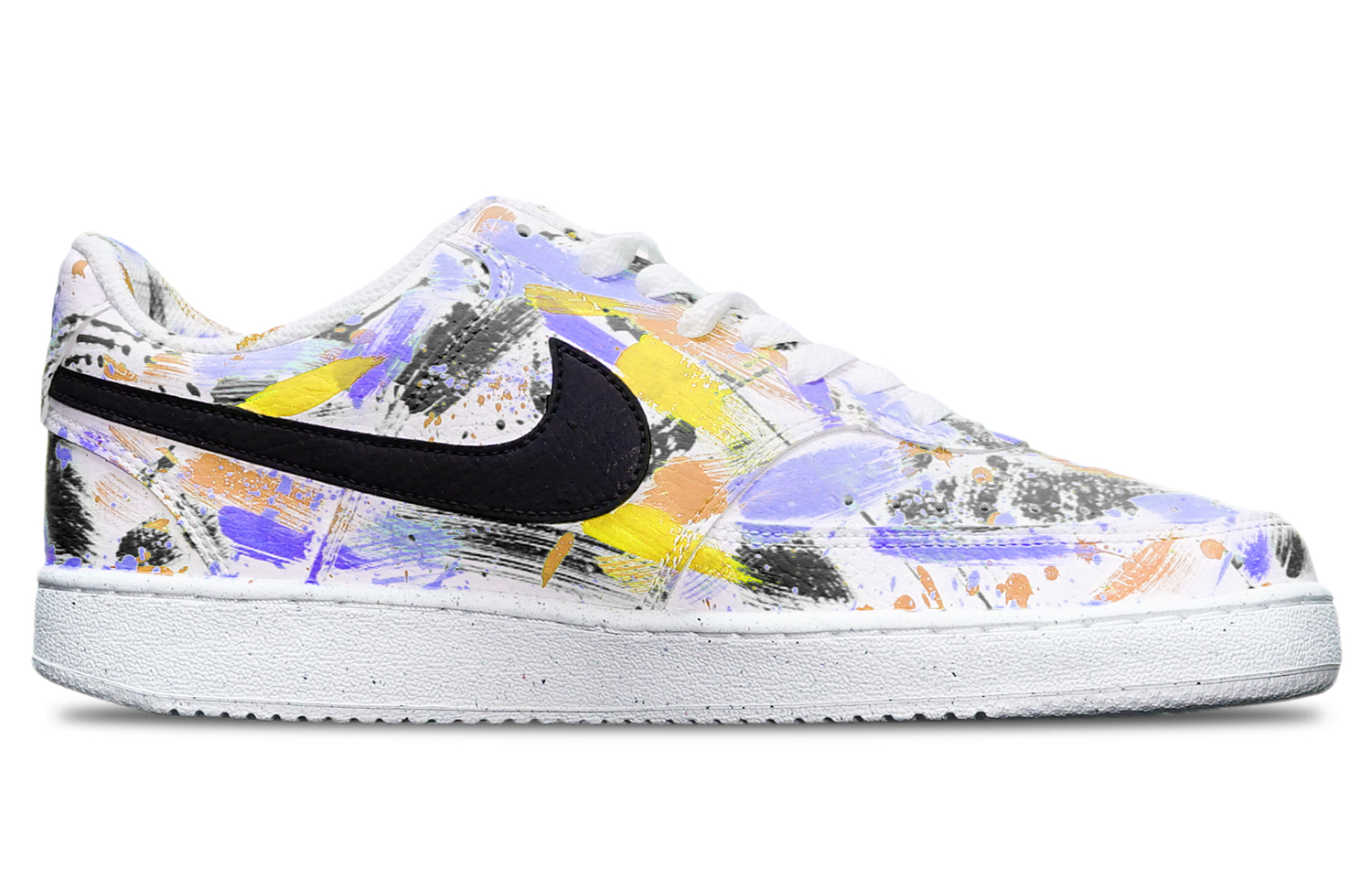 [Custom Shoes] Nike Court Vision 1 Low 'Abstract Graffiti Black Purple Orange' 圖 2
