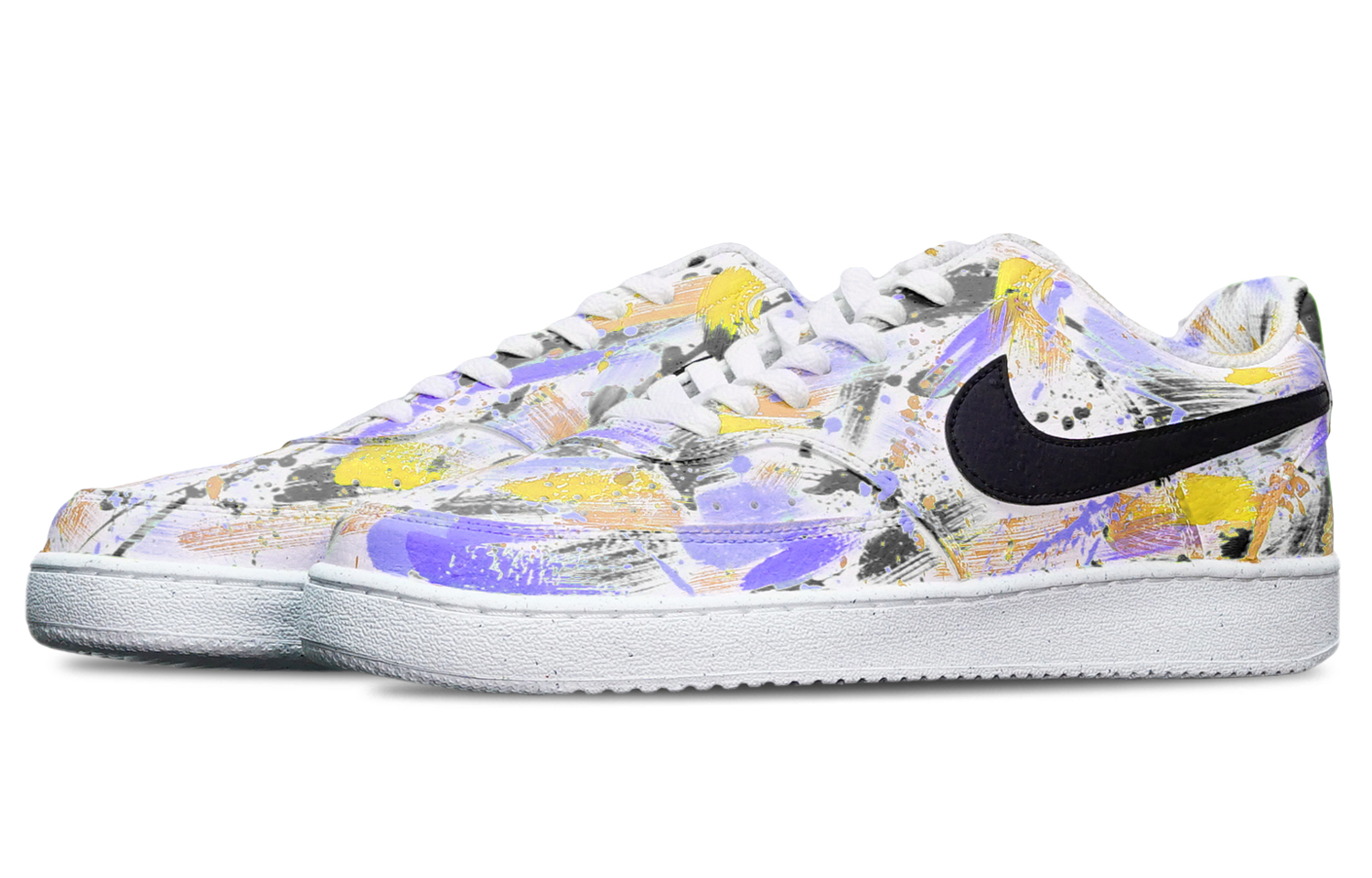 [Custom Shoes] Nike Court Vision 1 Low 'Abstract Graffiti Black Purple Orange' 圖 3