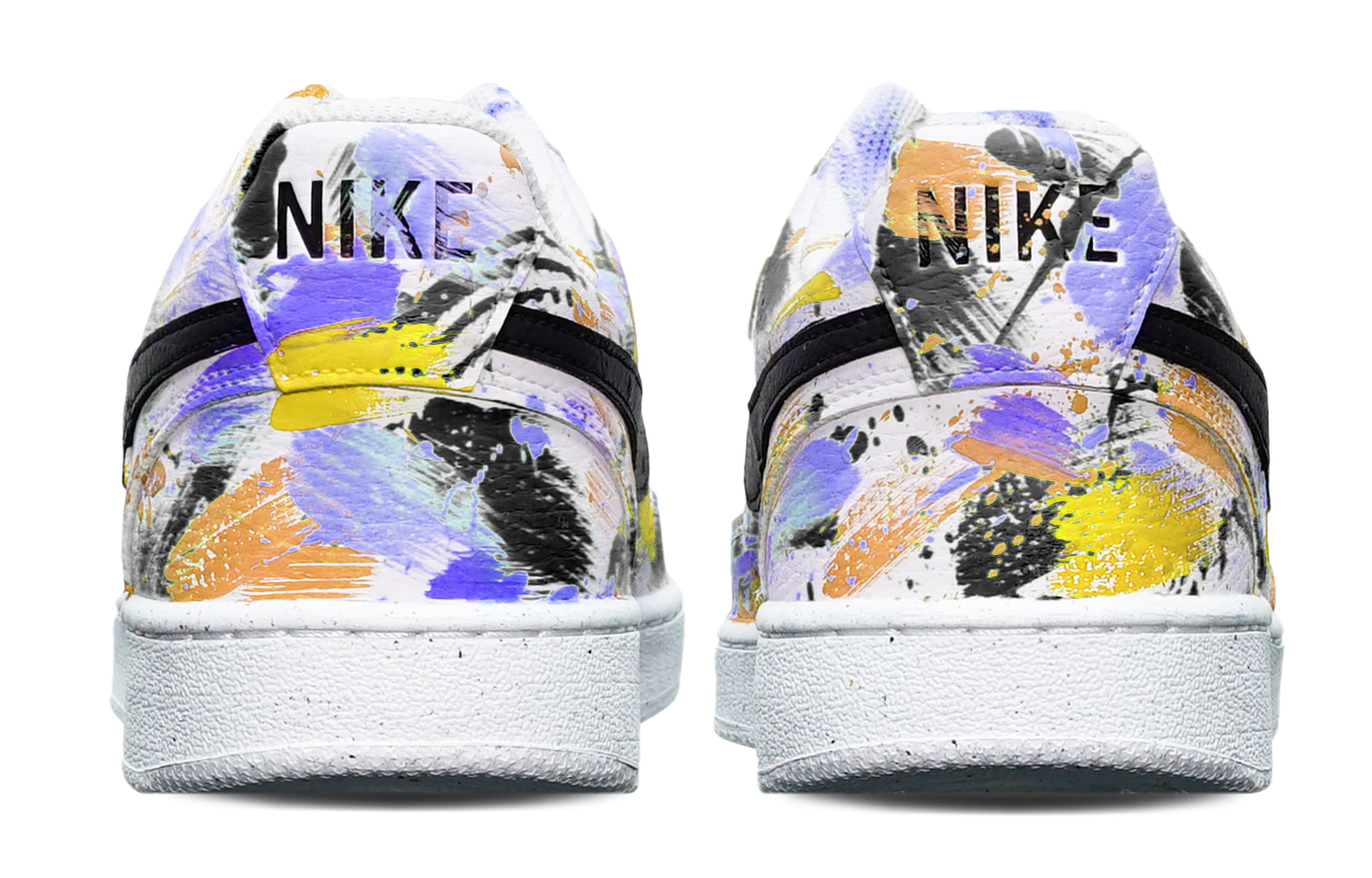 [Custom Shoes] Nike Court Vision 1 Low 'Abstract Graffiti Black Purple Orange' 圖 4