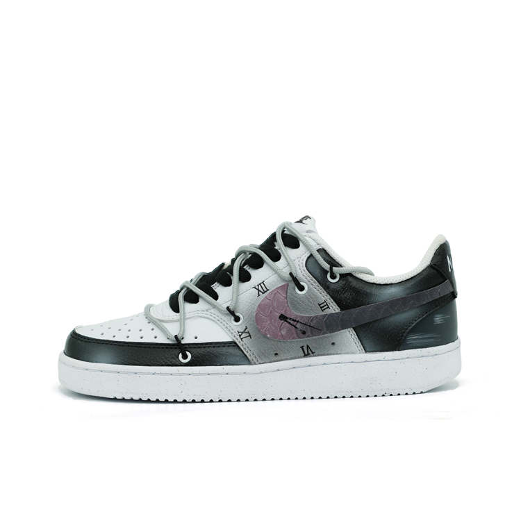 Buy [Zapatillas Personalizadas] Nike Court Vision 1 Low 'Negro Blanco Gris' DH2987-101（TEAM106-男款回溯）