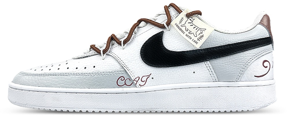 나이키 코트 비전 1 로우 '블랙 화이트 브라운' (커스텀 슈즈) CD5463-101(Team76-悠闲猫咪) Order 나이키 코트 비전 1 로우 '블랙 화이트 브라운' (커스텀 슈즈) CD5463-101(Team76-悠闲猫咪)