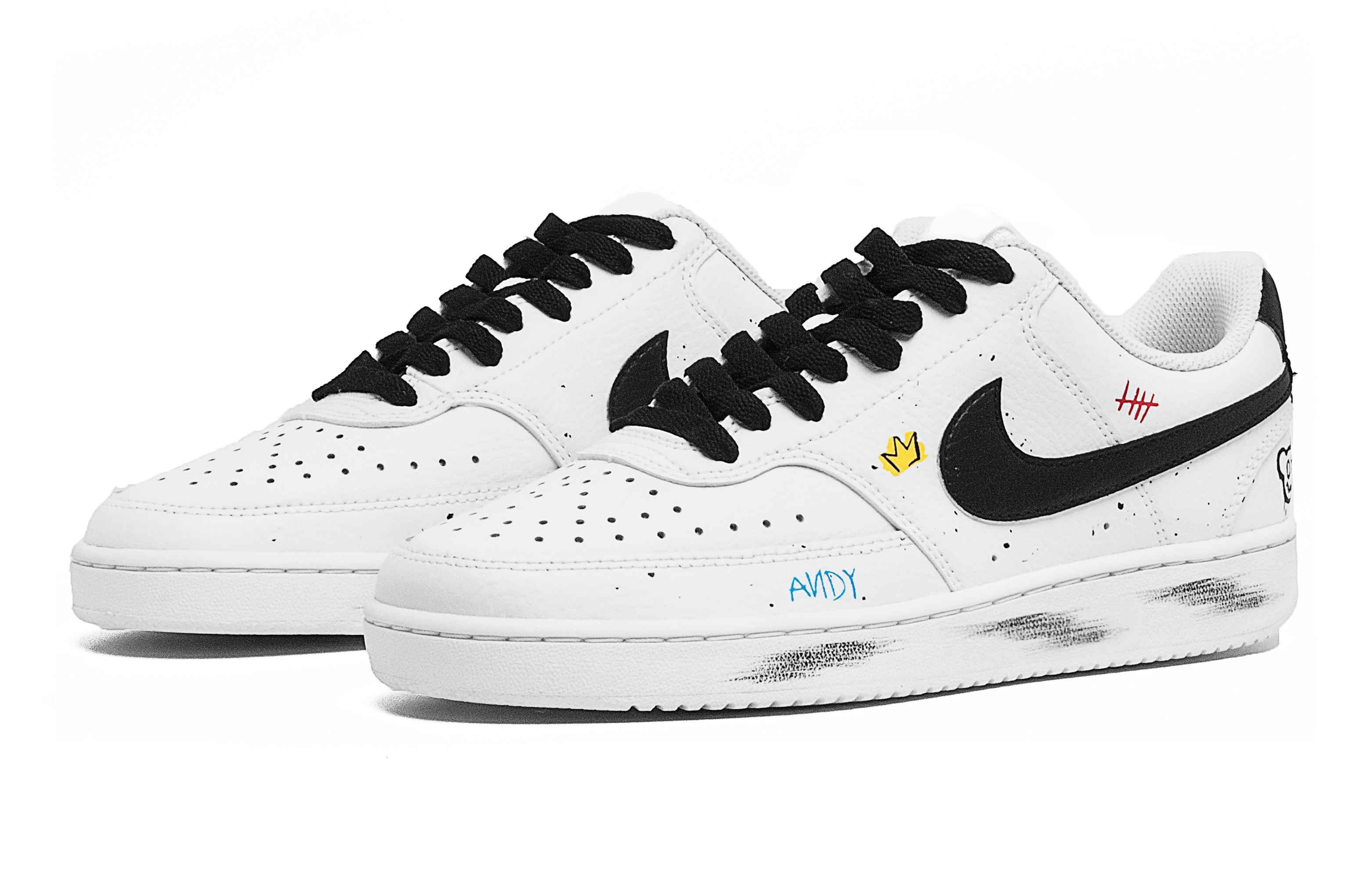 [Custom Shoes] Nike Court Vision 1 Low 'Black White Graffiti' 圖 3