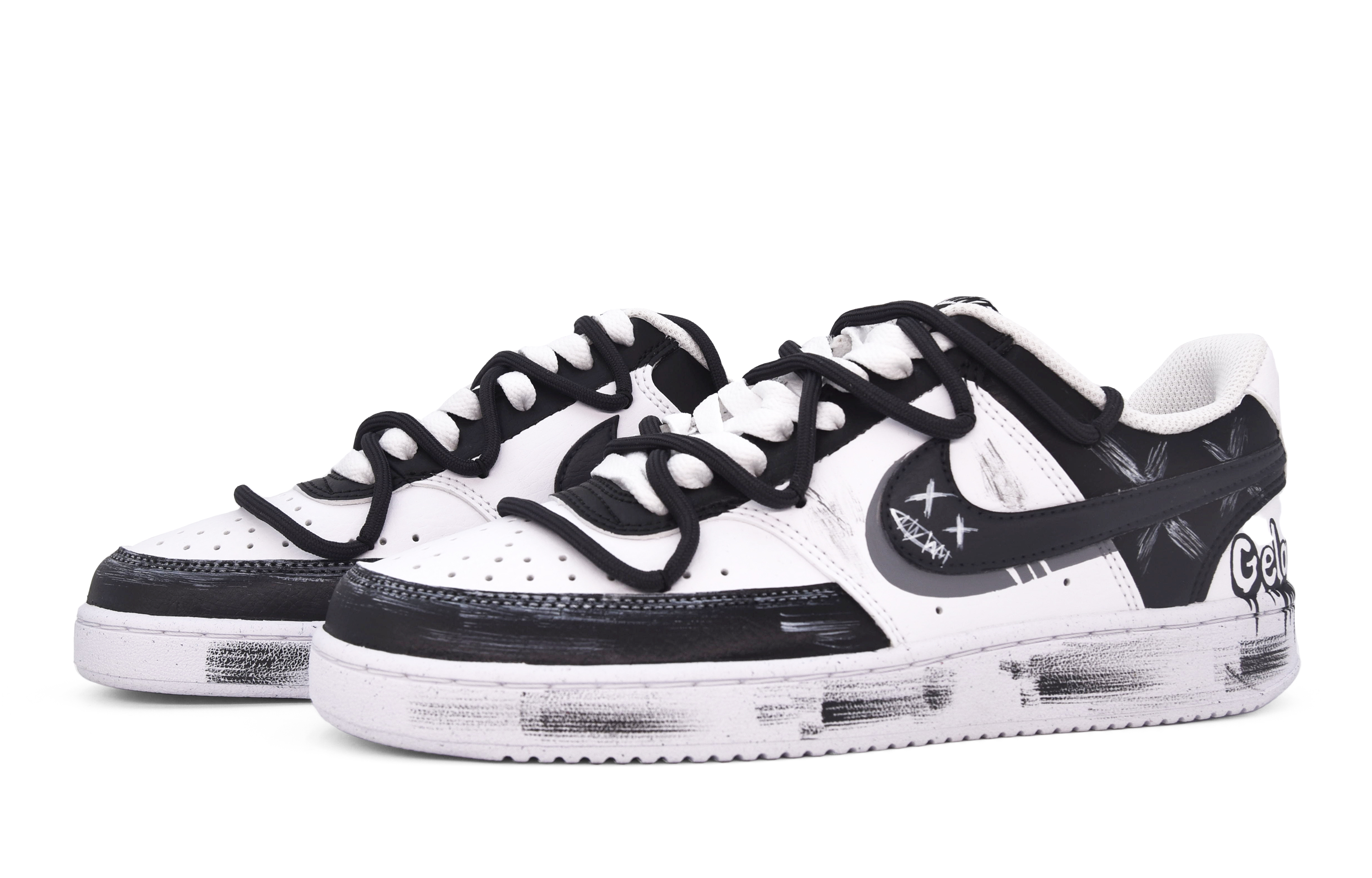 [Custom Shoes] Nike Court Vision 1 Low 'Black White Grey Graffiti' 圖 3