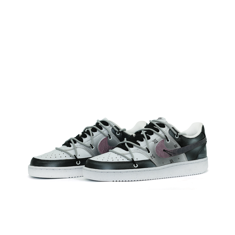 Lookbook [Zapatillas Personalizadas] Nike Court Vision 1 Low 'Negro Blanco Gris' DH2987-101（TEAM106-男款回溯）