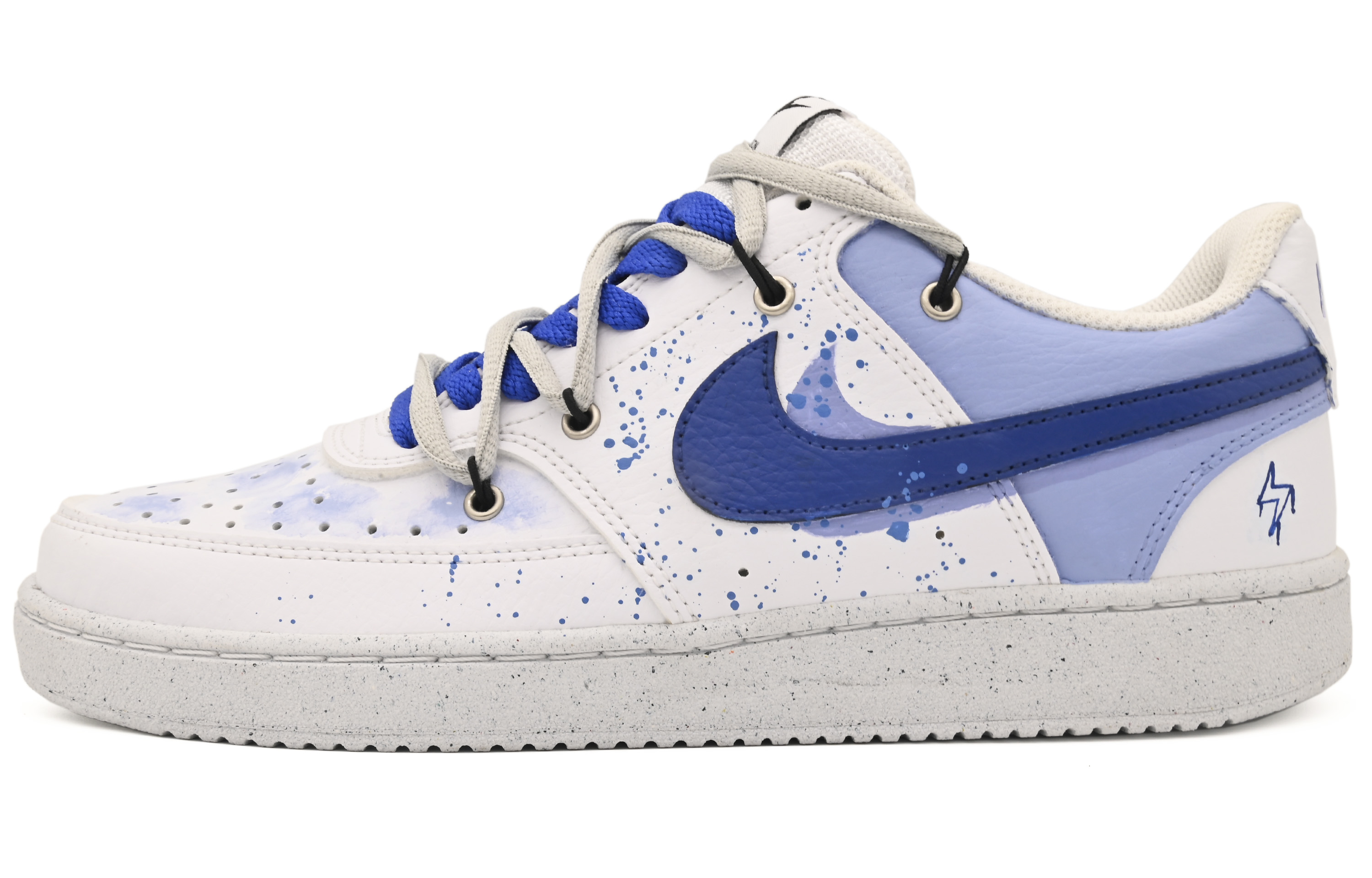 [Custom Shoes] Nike Court Vision 1 Low 'Blue Lightning Speckle'