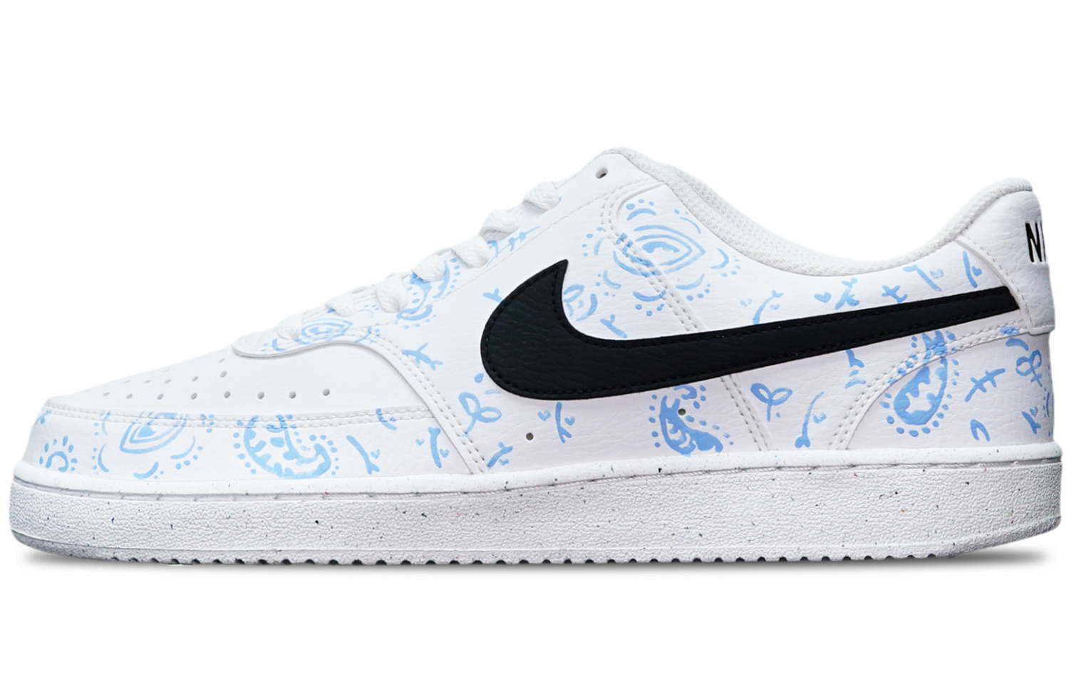 [Custom Shoes] Nike Court Vision 1 Low 'Cashew Flower Hand-Painted'