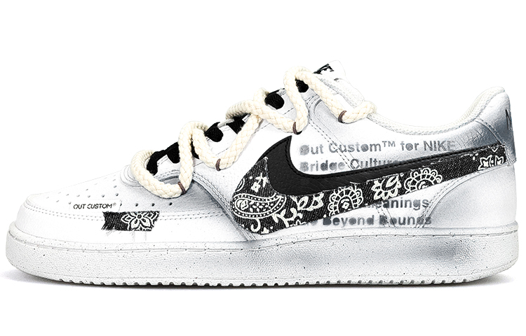 [Custom Shoes] Nike Court Vision 1 Low 'Cashew Flower Paisley Denim'