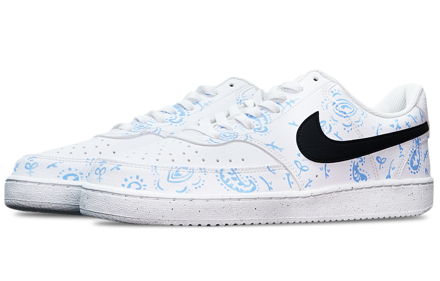 [Custom Shoes] Nike Court Vision 1 Low 'Cashew Flower Hand-Painted' 圖 3