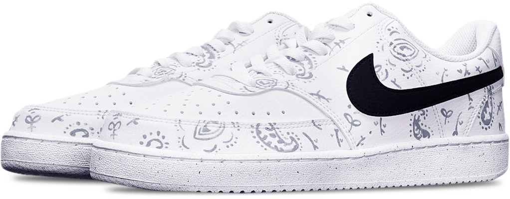 【定制球鞋】 Nike Court Vision 1 Low 腰果花手繪 不掉色 防滑 低幫 板鞋 男款 黑白灰 Lookbook 【定制球鞋】 Nike Court Vision 1 Low 腰果花手繪 不掉色 防滑 低幫 板鞋 男款 黑白灰